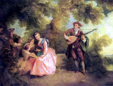 Nicolas Lancret The Serenade Norge oil painting art